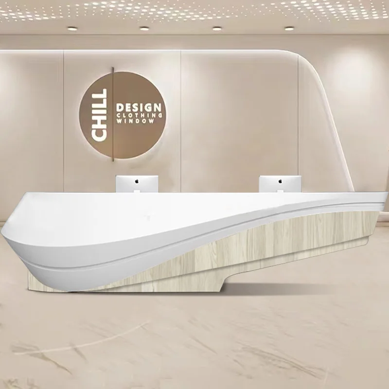 

white luxury Reception Desks shop counter modern drawers beauty Reception Desks business standing theke rezeption home furniture