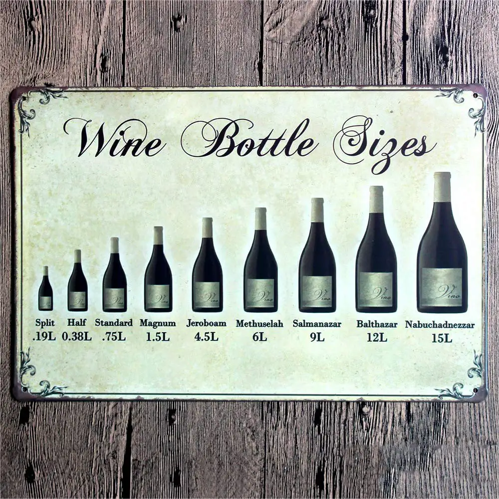 

Design Wine Bottle Siges Tin Metal Signs Wall Art, Thick Tinplate Print Poster Wall Decoration