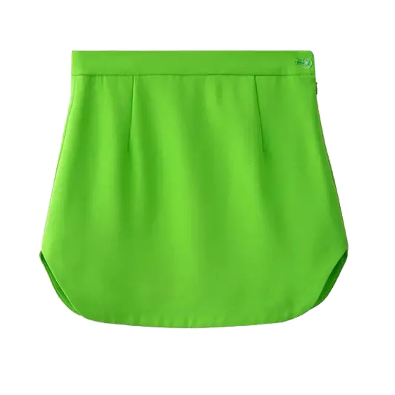 

Getspring Skirt Short mini Skirts for Women Green High Waisted Skirts Fashion Female Summer Skirt All Match Retro Ladies 2024