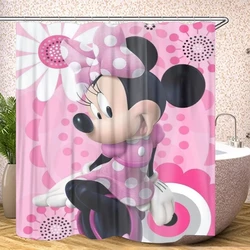 Mickey Minnie Pink Mouse Cartoon Shower Curtain Disney Modern Bathroom Curtain Fiber Bathroom Decoration for Bathtub Bathroom