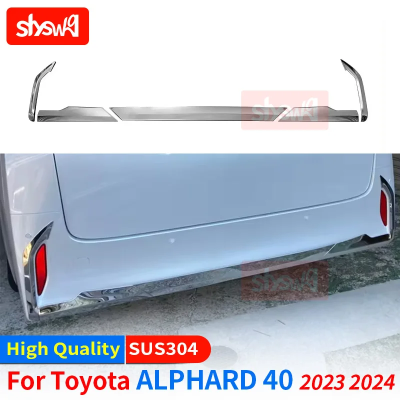 

For Toyota Alphard 40 2023 2024 Rear Fog Lamp Bumper Trim Decorative Chrome SUS304 Stick Car Exterior Accessories
