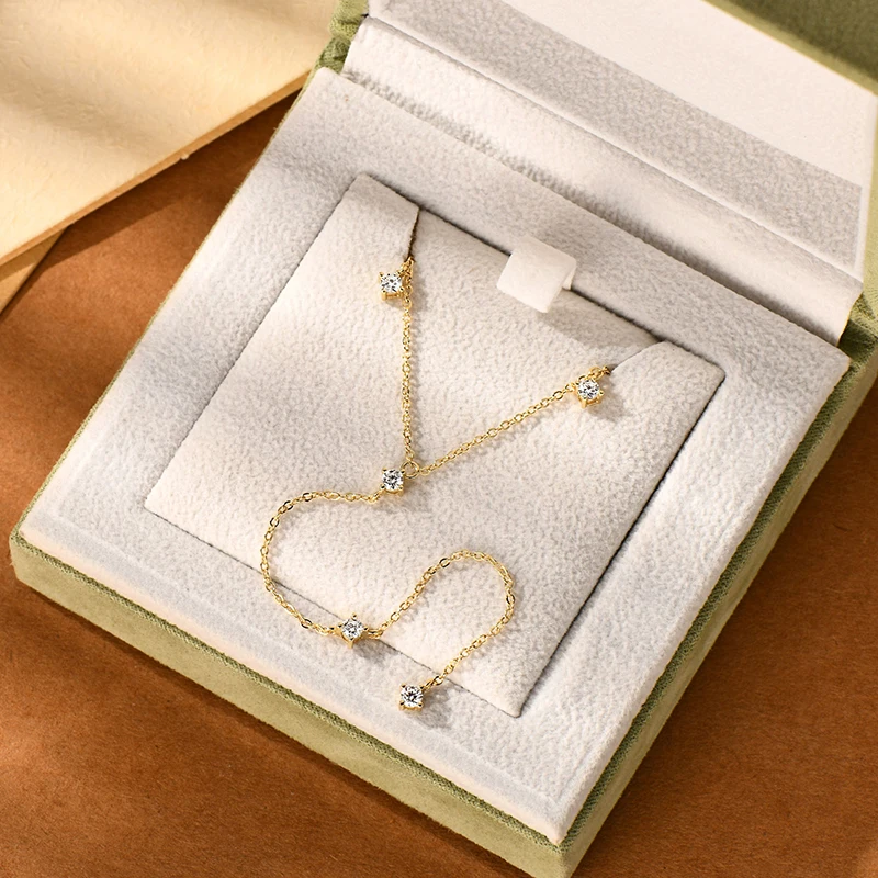 Smyoue 0.7-0.9CTTW 100% Full Moissanite Necklaces for Women Tassel Pendant 925 Sterling Silver Plated 18k Fine Jewelry Wholesale