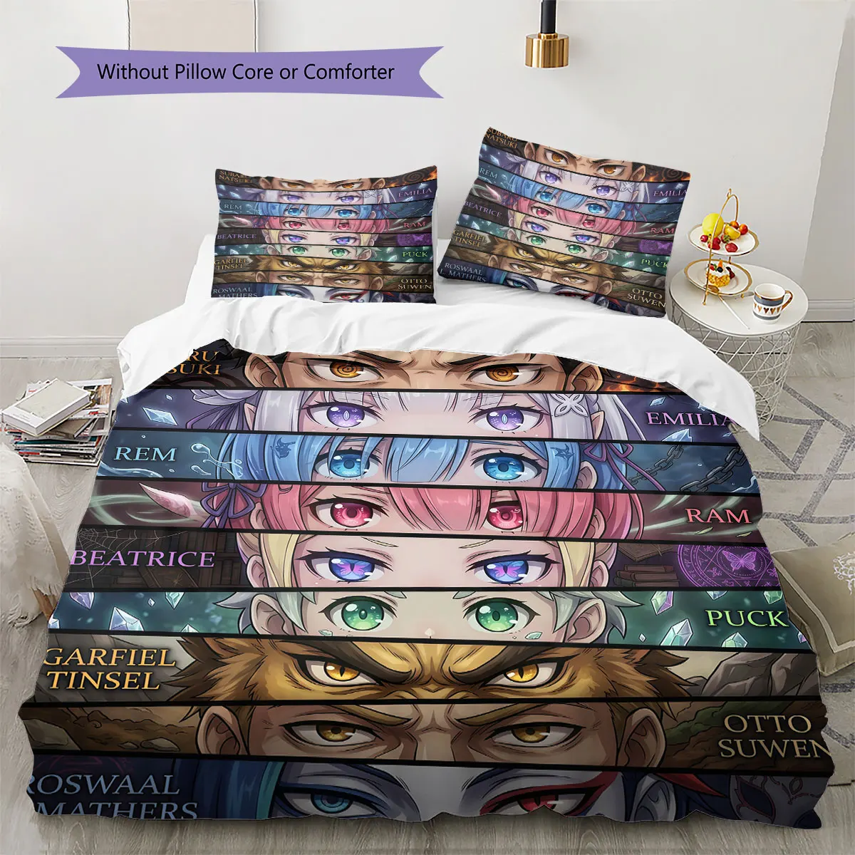 Re Zero Soft Duvet Cover Kid's Bedding Set,Extra Large Size Birthday Gifts Various Sizes Available -HE114