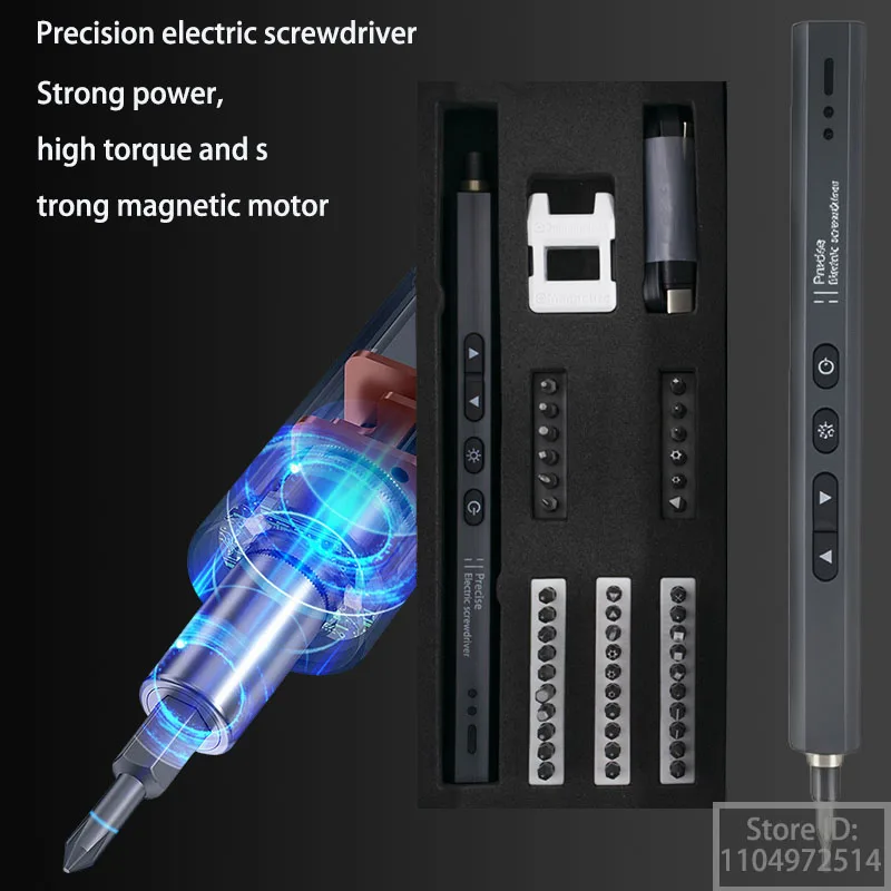 

Precision Electric Screwdriver 44 in 1 Electric Screwdriver with Lights Rechargeable Portable Cordless Electric Screwdriver Set