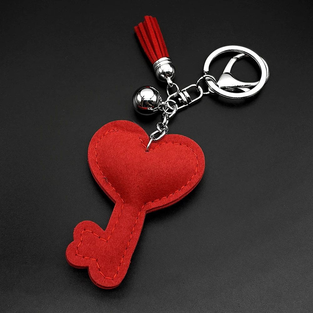 Romantischer Strass-Herz-Schlüsselanhänger mit Quaste und Glocke, Jubiläums-Paar-Mode-Handtaschen-Dekoration, Schmuckgeschenke – Detail 8