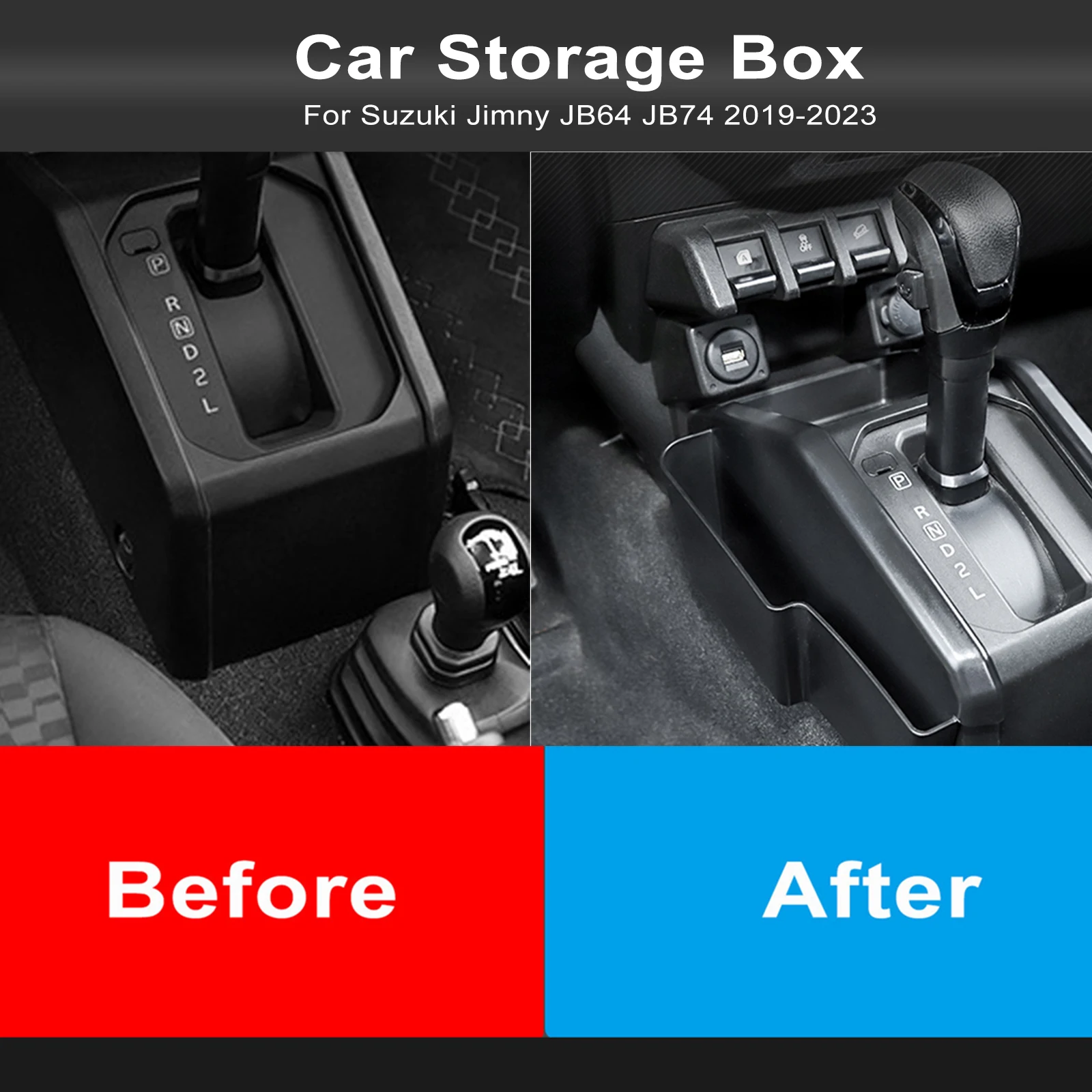 سيارة والعتاد التحول الجانب صندوق تخزين درج منظم حامل هاتف لسوزوكي جيمي JB64 JB74 2019-2025 اكسسوارات السيارات الداخلية #3