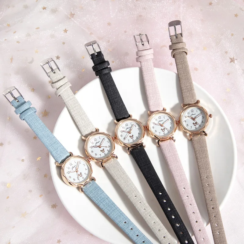 Disney Mickey Mouse luksusowe zegarki dla kobiet moda codzienna Relojes damskie kwarcowe zegarki na rękę Cartoon zegarek dla dzieci prezent urodzinowy