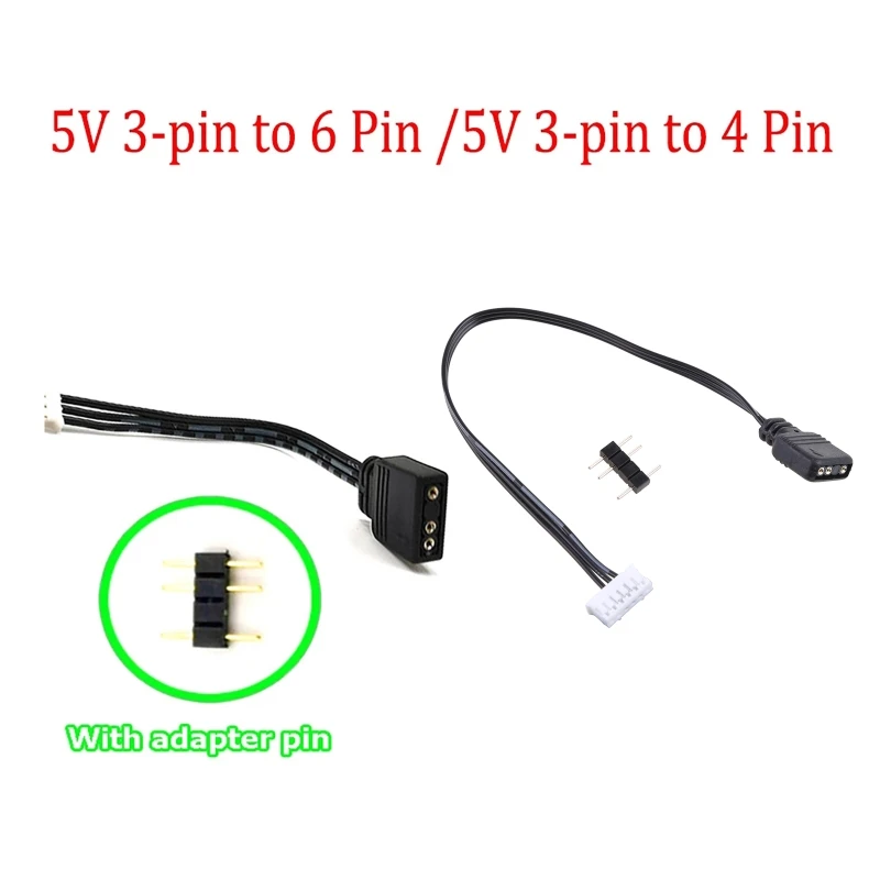 Fan Controller Adapter Cable 5V 3-pin To 6pin/ 4pin Converter  5V ARGB 3Pin to 4Pin 6Pin for Coolmoon Cool Moon Fans