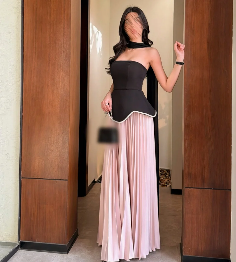 

Customized Ladies Elegant Formal Evening Dress Rhinestone Glitter Strapless A-line Long Dresses Grace Party Wedding High Quality