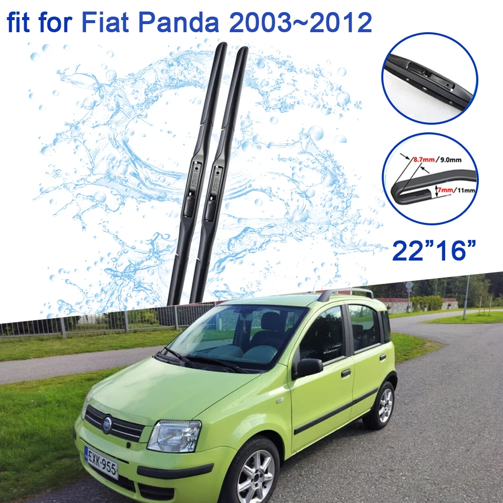 for Fiat Panda Classic Mk3 169 2003~2012 2011 2010 2004 Accessorie Front Windscreen Window Wipers Blades Winter Brushes Cleaning