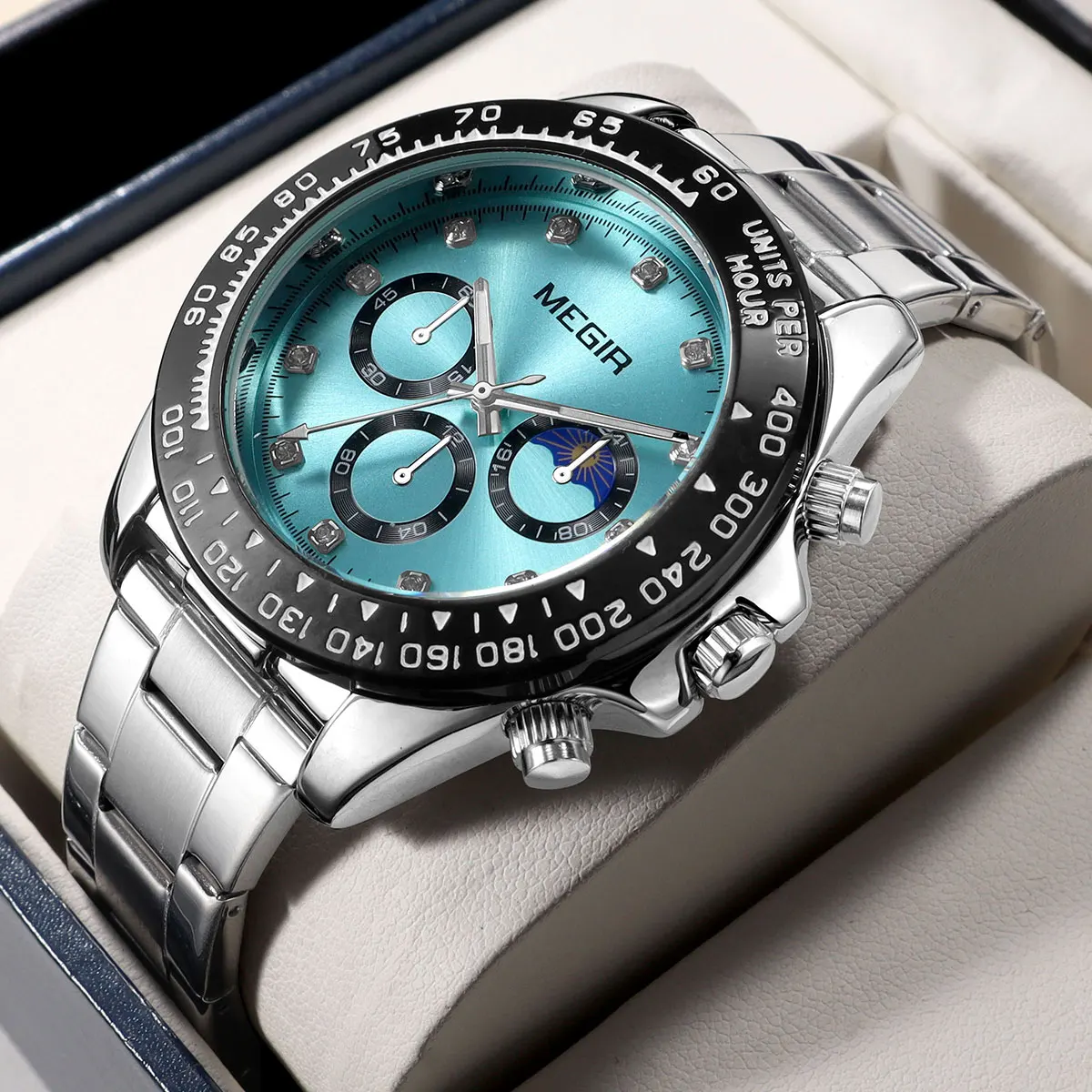 

Мужские повседневные спортивные кварцевые часы MEGIR с силиконовым/нержавеющим ремешком, модные наручные часы со светящимися стрелками