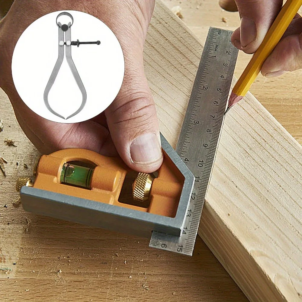 1Pc Outside Caliper Measuring Tool Tools Calipers Wood Turning Kit Inside Silver Woodturning Carpenter External Card Measurement