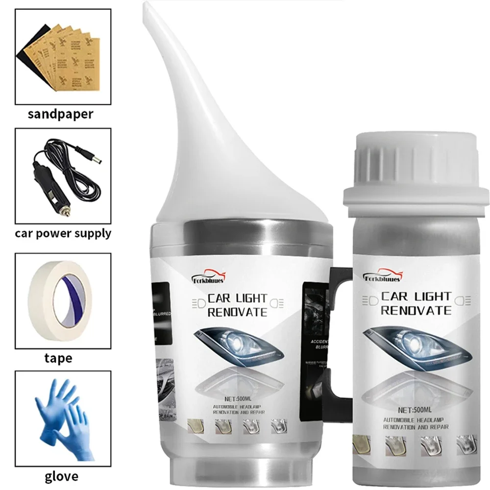 Autokoplamp Renovatie Vloeistof Autokoplamp Reparatie Loopvlakvernieuwing Restauratie Polish Kit Autolichtreiniger Onderhoudswas