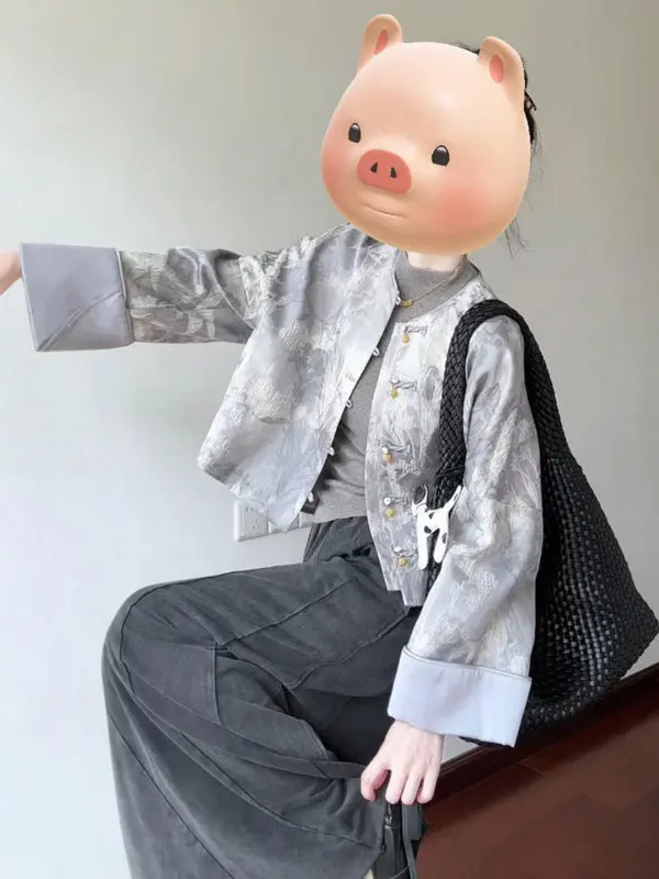 

Новый комплект в китайском стиле: широкие брюки и рубашка, винтажный модный костюм из двух предметов, удобный, с длинными рукавами, круглым вырезом и застежкой на пуговицы.