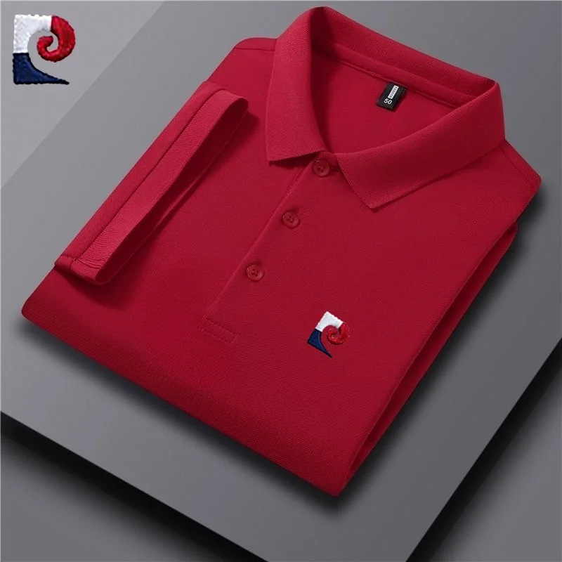

New men's high-quality short sleeved polo shirt, summer fashion, casual, breathable, soft and cool top