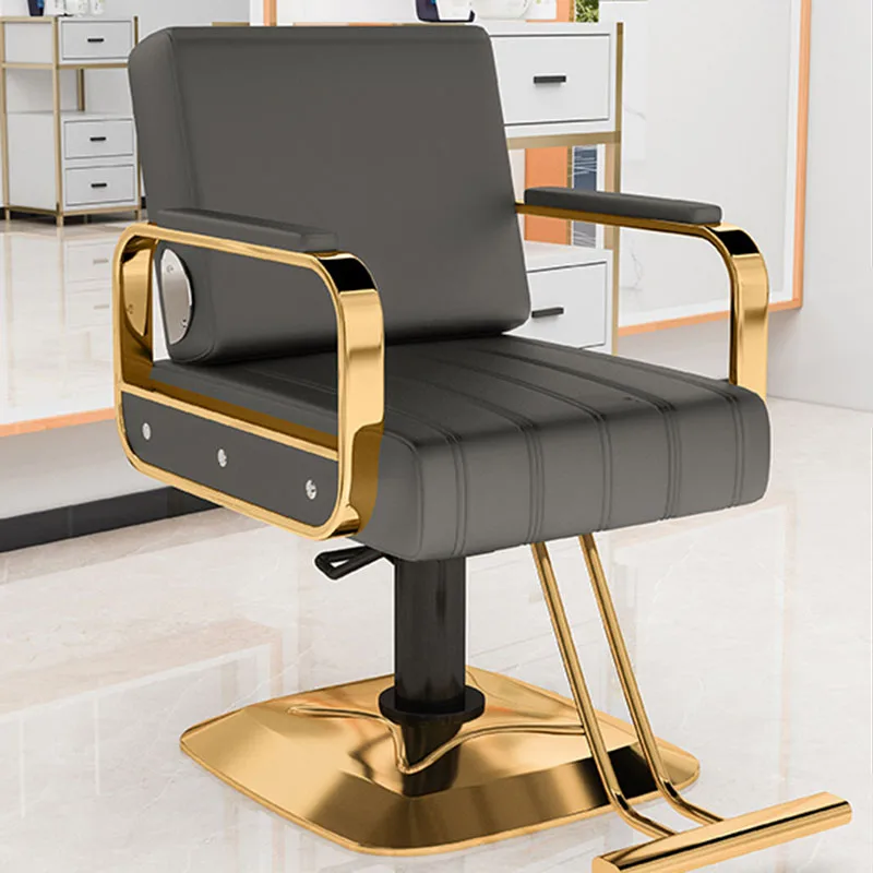 Golden Stylist Aesthetic Hairdressing Chairs Swivel Rotating Pedicure Barber Chairs Professional Cadeira Salon Furniture MQ50BC