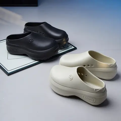 여성 Anti-slip EVA 폐쇄 발가락 슬리퍼 숙녀 부드러운 방수 통기성 두꺼운 단독 샌들 여성 Outwear 하우스 펌프 신발