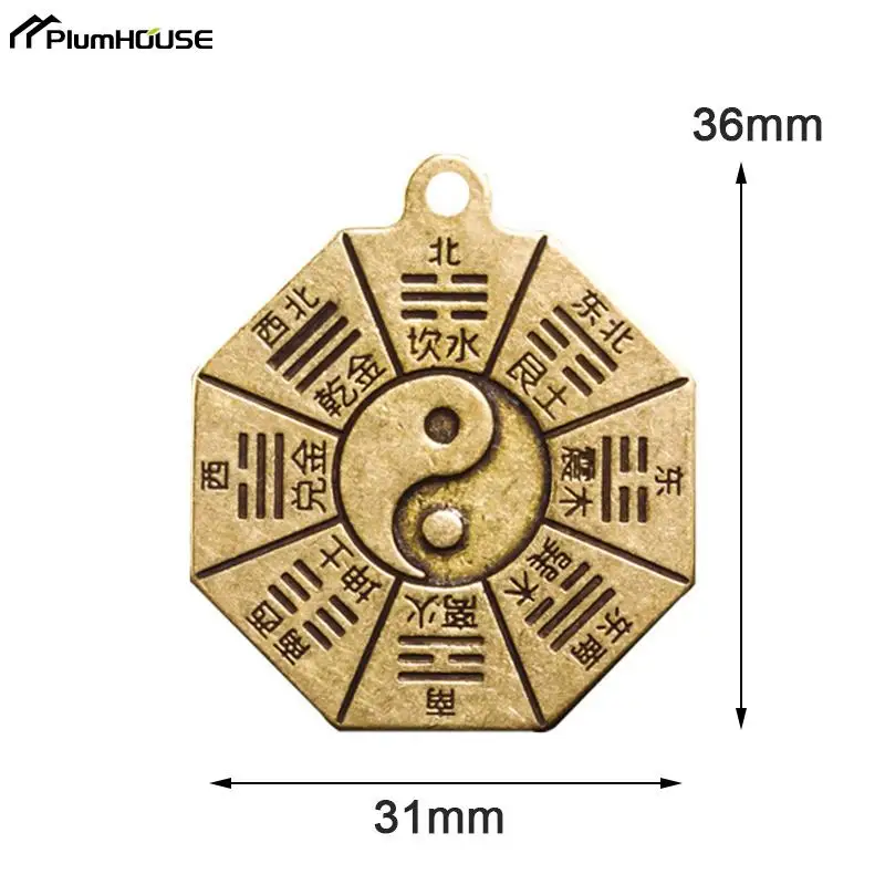 Chinese Feng Shui Tai Chi Pagua Bagua Copper Mirror Keychain The 8 Hexagrams For Lucky Blessing Home Decor Pakua Wall Decorative