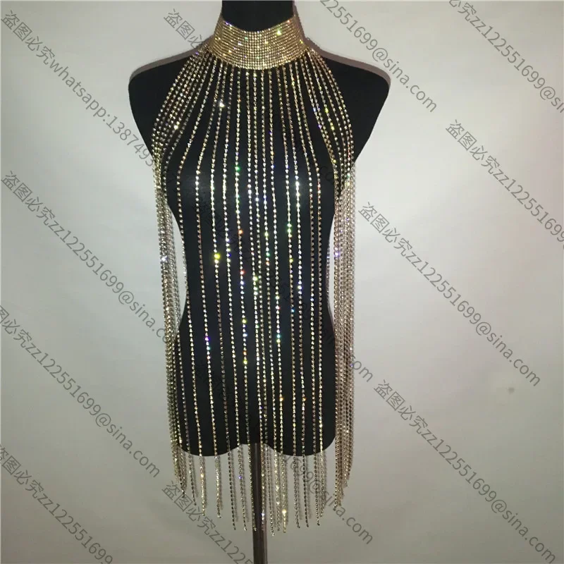 Suitable for Fashionable Body Chain Jewelry, Sexy Exaggerated Fringed Body Chain Necklace Cape
