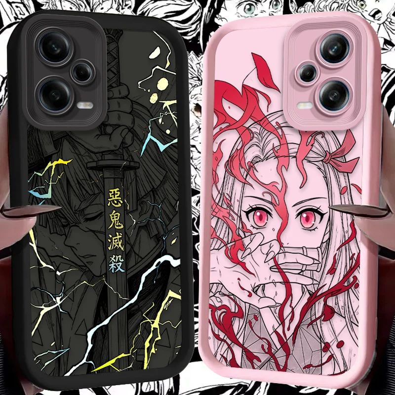Nezuko Zenitsu Cartoon Case for Xiaomi Redmi 15 13 12 15C 14C 14R 13C 12C 10C 4G 5G A5 A4 A3 Turbo 4 Pro K30 K40 K60 Pro K70E