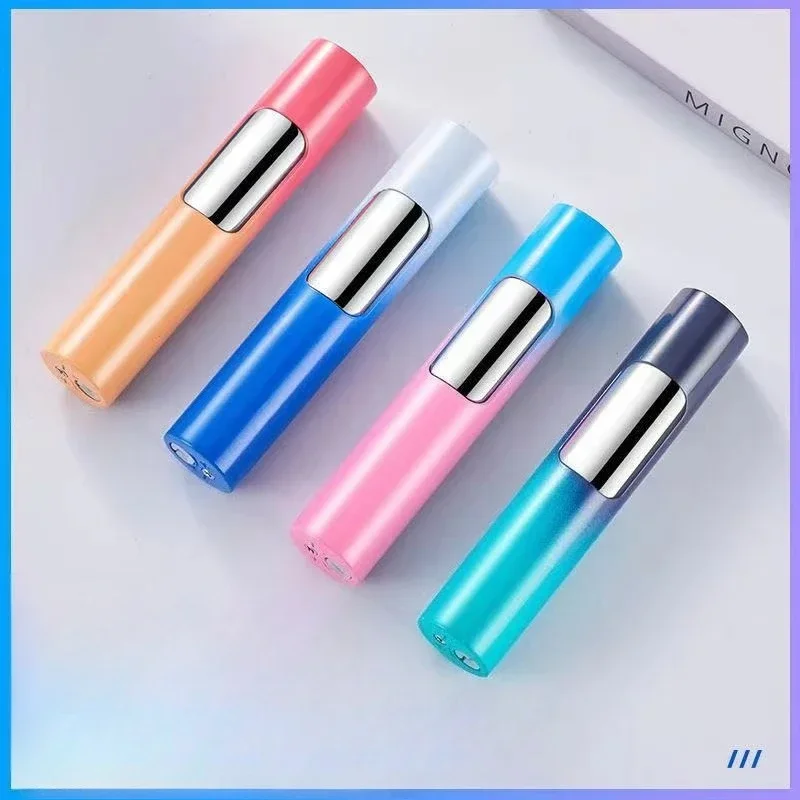 Rhinestone Torch Lighter for Ladies Mini Portable Cigarette Lighter Windproof Pink Flame Smoking Accessories Butane Lighter