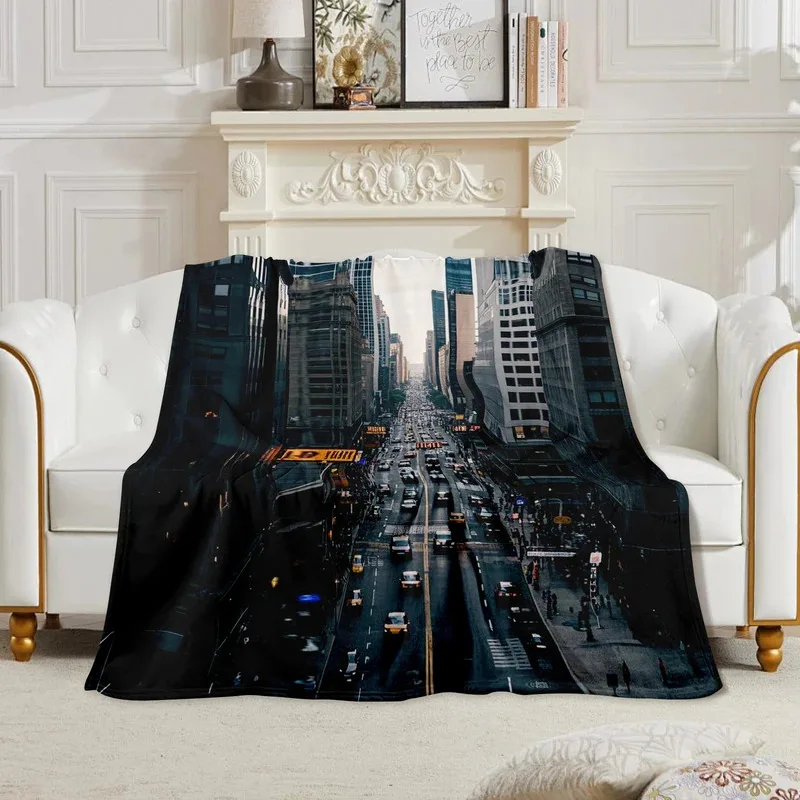 

UJF03Unique Cityscape Blanket Brings Warmth To Family And Friends Gatherings, Perfect Home Decor Gift5Ln&