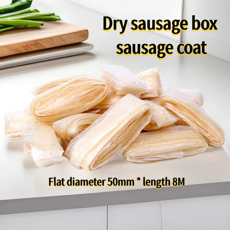 50mm * 8m Dry Sausage Casing, Homemade Sausages, Ham, Italian Sausage Boxes, and Casings for Various Types of Sausages