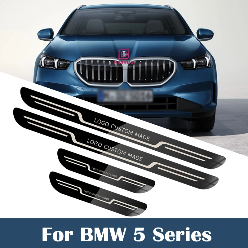 

For BMW 5 Series G30 G31 F90 2016-2023 2022 Car Door Sill Bar Customized Logo Threshold Pedal Plate Accessories