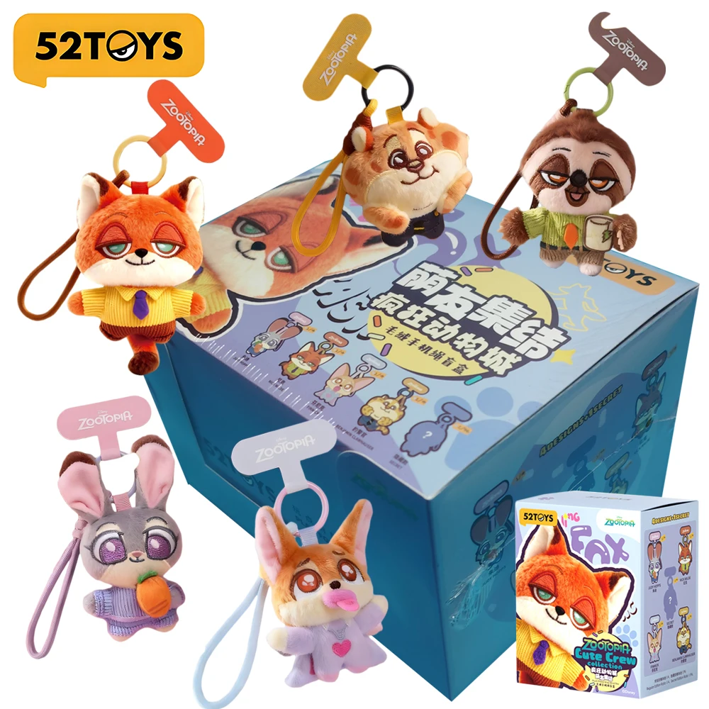 

New Genuine 52TOYS Zootopia Cute Crew Collection Series Blind Box Nick Wilde Pendants Key Rings Adorable Birthday Surprise Gifts
