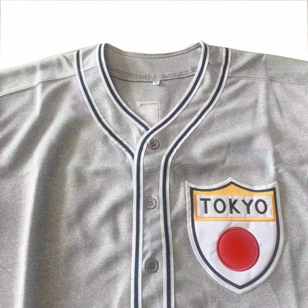 Koszulka baseballowa Tokyo Kyojin Japan 18 koszulki sportowe zdobienie do szycia Outdoor 1936 Road wysokiej jakości Grey 2023 New