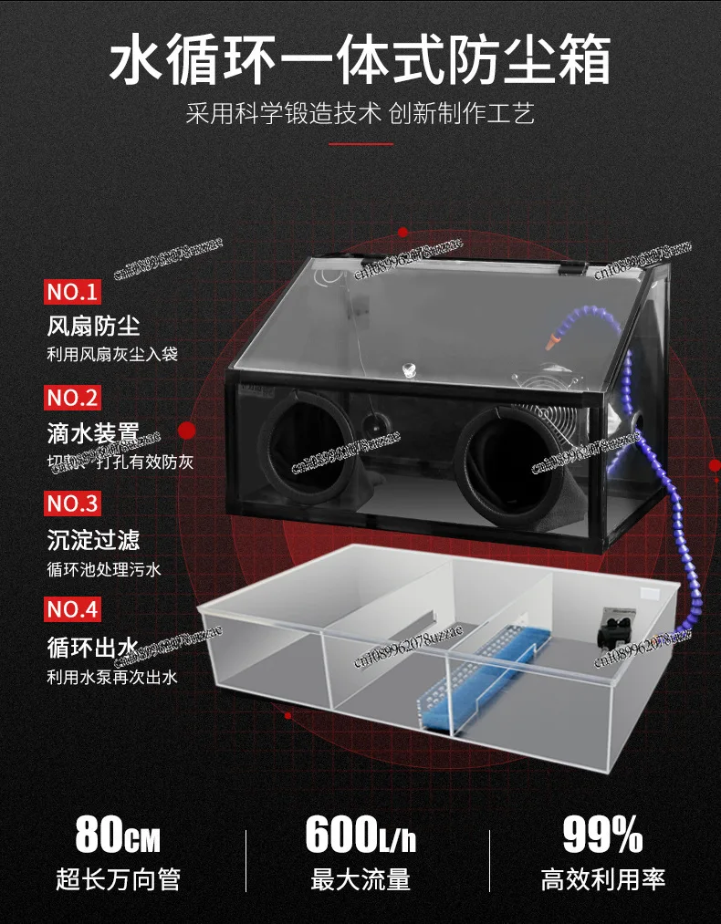 Dust Box Grinder, Engraved Transparent Acrylic Cover