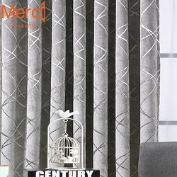 Modern Curtains for Living Dining Room Bedroom Luxury Gray Coffee Beige Striped Window tulle Drape Blackout Finished Custom Size