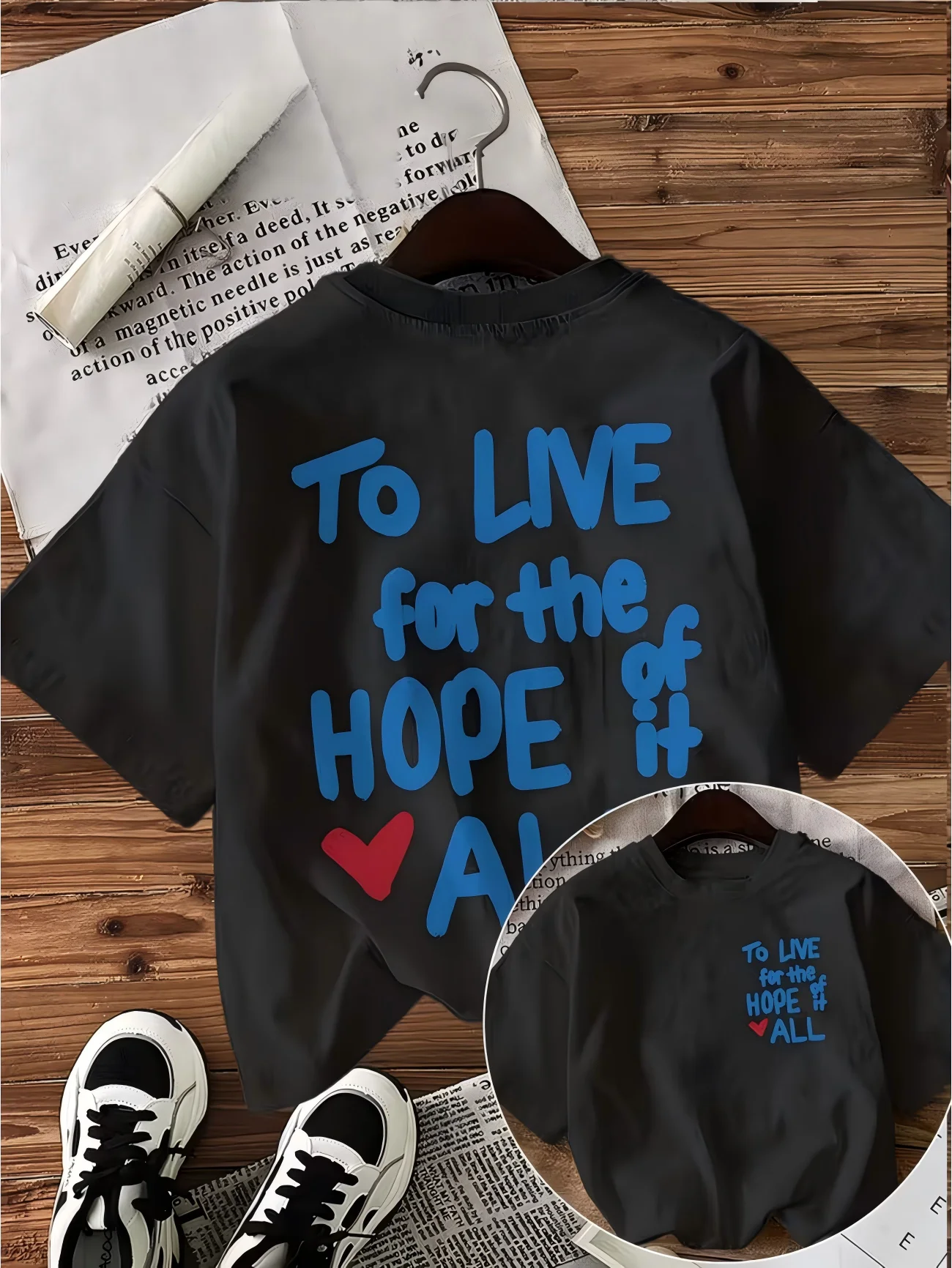 To Live For The Hope Of All Letter Print T-Shirt Music Fan Graphic Tee Summer Short Sleeve Aesthetic Fashion Streetwear Tops