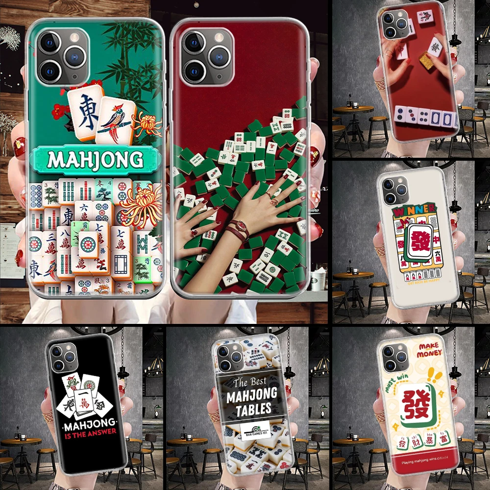 Creative Mahjong Soft Phone Case For IPhone 11 13 16 Pro MAX 15 + 14 Plus 12 Mini X XS Apple 8 7 SE Fundas Coque 11 12 13 14 Pro