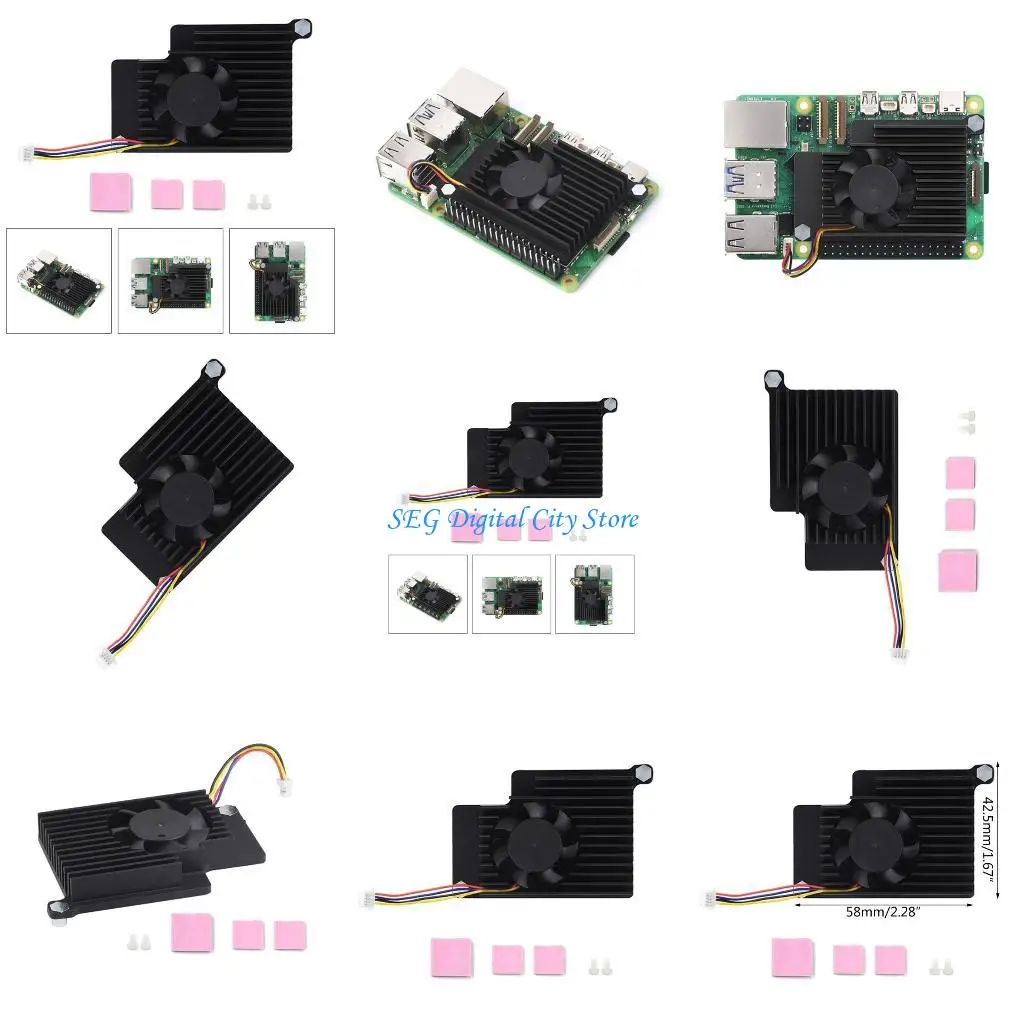 

U75B Copper Heatsinks for 5 with Thermal Pad for Better Heat Dissipation
