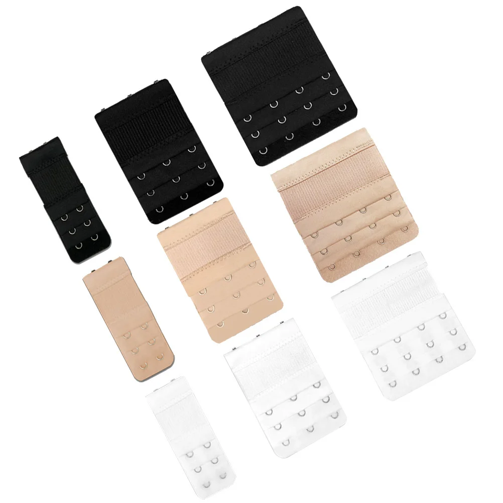 9Pcs Bra Clasp Extenders 3 Rows Washable Nylon Underwear Buckle for Bigger Fit Adjustable Support during Pregnancy Or Weight