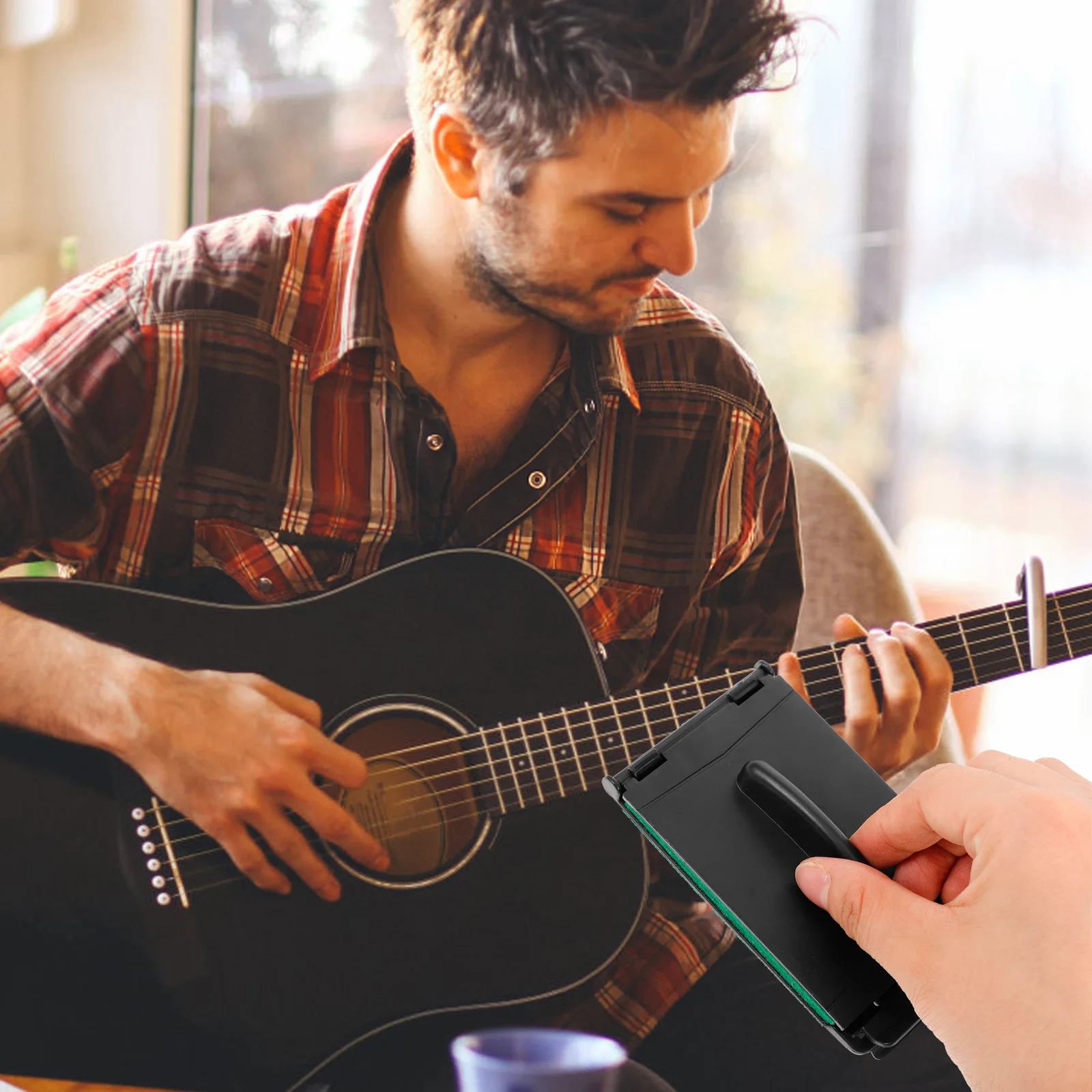 

2 Pcs Guitar String Cleaner Care Maintenance Kit Cleaning Music Accessories Black Electric