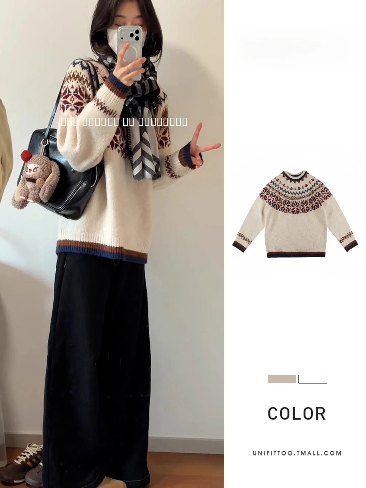 

Thiened Women's Sweater Lazy Sle Autumn Winter Outerwear Vintage Knitted Top Sweet Loose Fit Long Sve round Ne Warmth