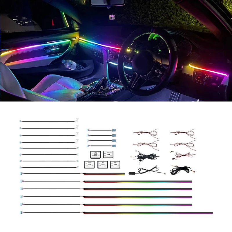 Car Ambient Light Interior Lights For Car RGB Auto Atmosphere All In Led Light Car Strip Interior Decorative Lamp APP Control