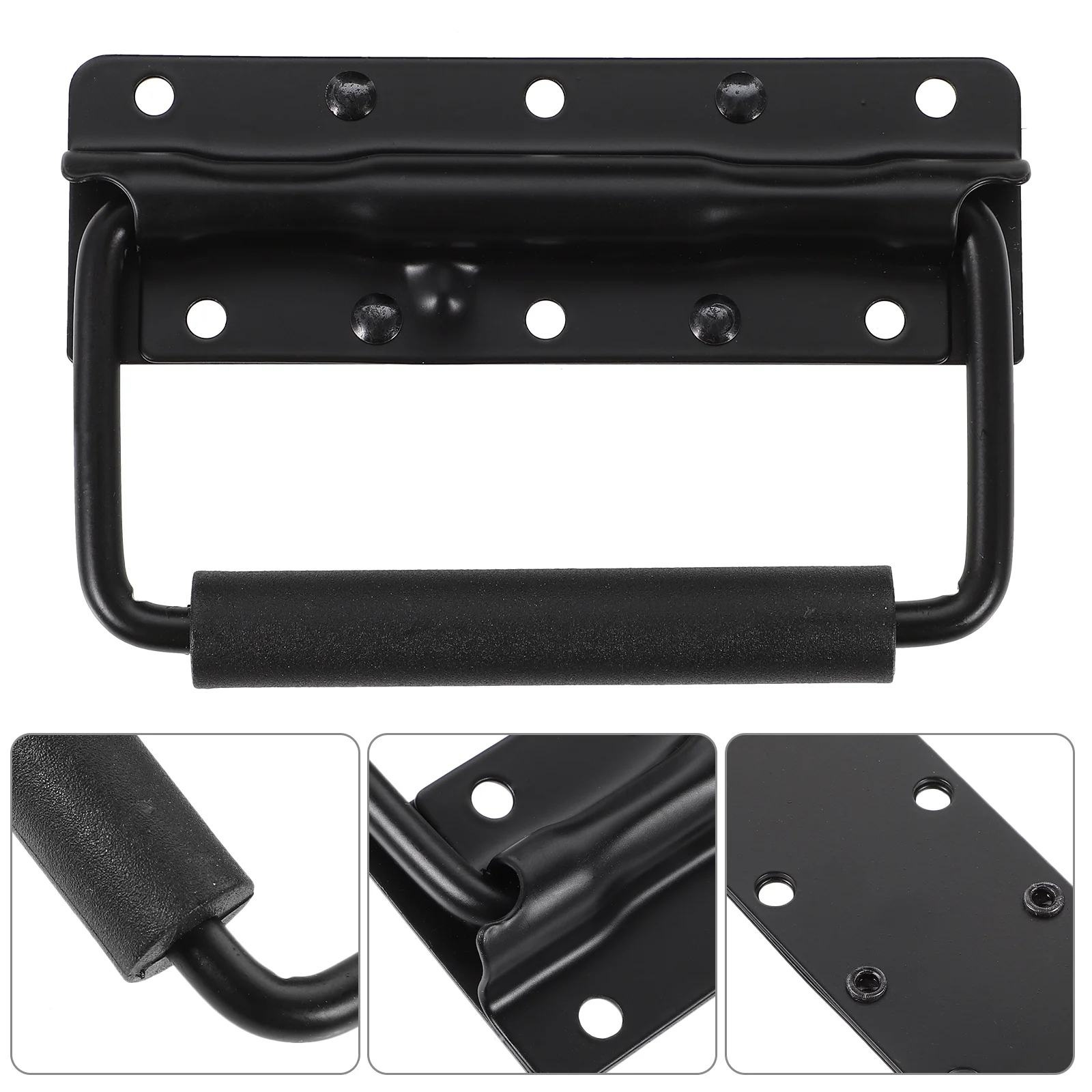 

2 Pcs Toolbox Spring Folding Handle Cabinet Door Fence Brackets Iron Material Chest Handles Loaded Drop