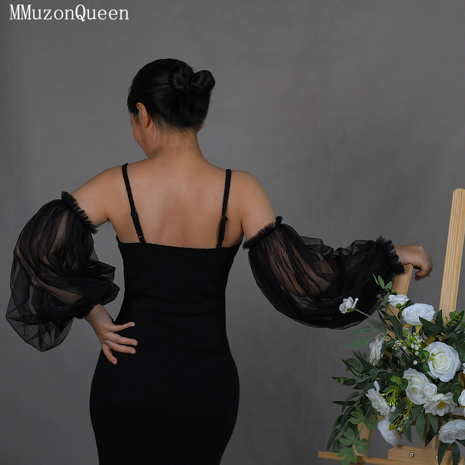 

TOPQUEEN VM10 Женский длинный шарф-болеро со съемными длинными рукавами, свадебные аксессуары, свадебный шарф-болеро, свадебные рукава