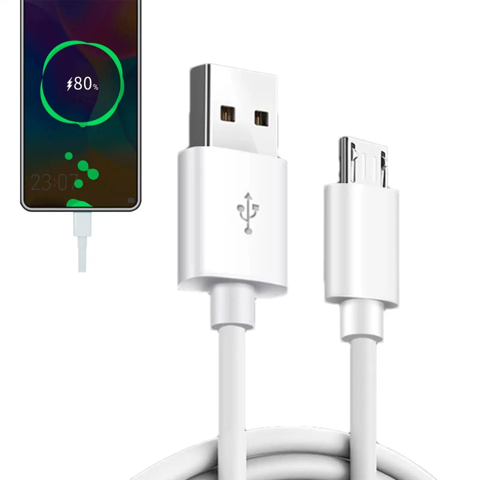 100cm durable Fast Charging USB B Cable 480 Mbps USB 2.0 3A Cord Fast Charging Speed Data Wire for Smartphones Digital Devices