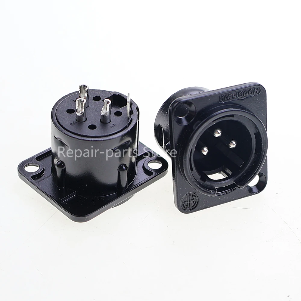 Männlicher und weiblicher Audio-Mikrofonanschluss HF XLR 3-Pin-Buchse Steckverbinder Schwarz Silber YS145BG YS146BG Kupferkontakt XLR Metallbuchse – Detail 5
