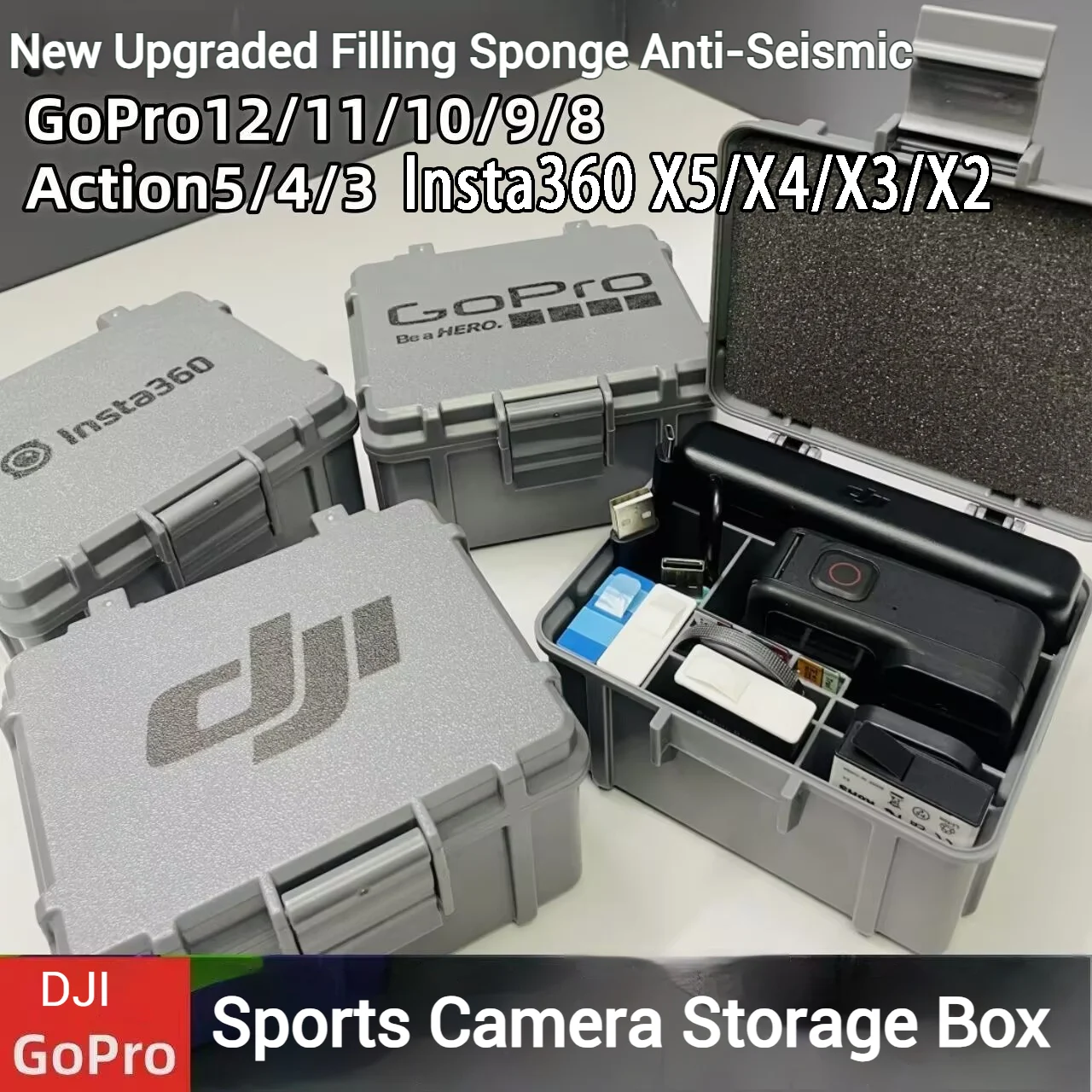 

Storage case for DJI Action5/4/3GoPro/Insta360 ACEpro sports camera storage case waterproof protective case