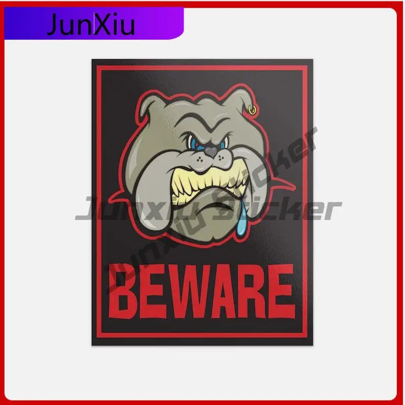 

Beware Of Angry Dog Warning Sign Vinyl Sticker Bumper Camper Bodywork Laptop Anti Scratch Decal Funny Decoration X500 Motorcycl