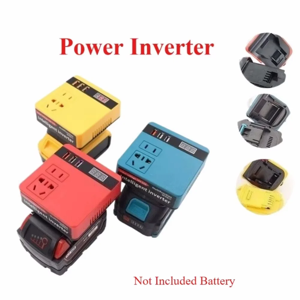 220V Multifunction Intelligent Lithium Battery Inverter Outdoor Work Inverter for Makita for Milwaukee for DeWalt Power Tool