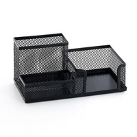 Desk Tidy Stationery Organizer Creative Metal Mesh Pen Holder Pencil File Storage Rack 3 Grid Storage Box Office Accessories