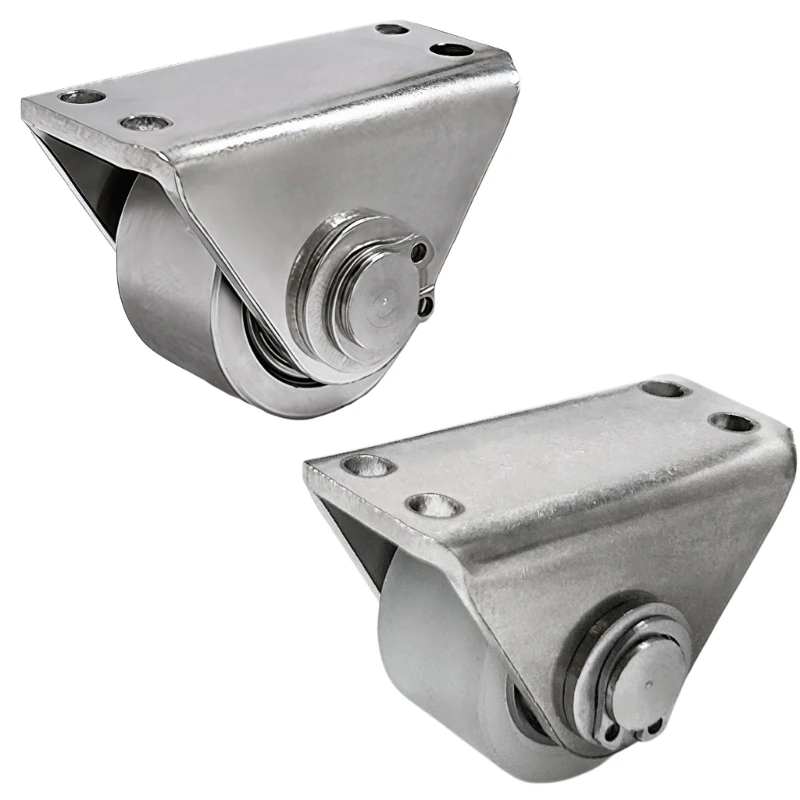 Top-Mount Rope Pulley with Four-Hole Plate and Single Grooved Wheel for Fixed Warehouse and Factory Routing Setups M4YD