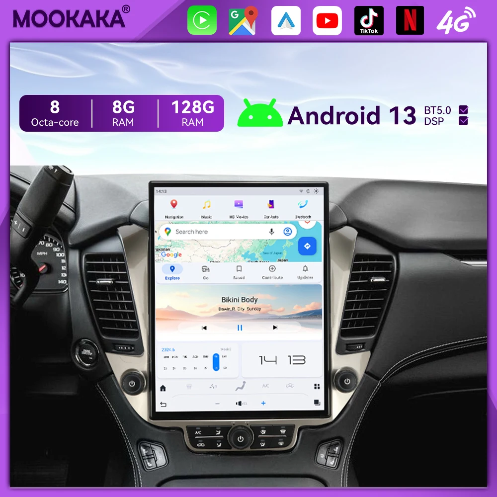 Android Radio For Chevroler Suburban Tahoe GMC YUKON 2014~2020 Car Multimedia Intelligent Navigation Stereo Receiver Head Unit