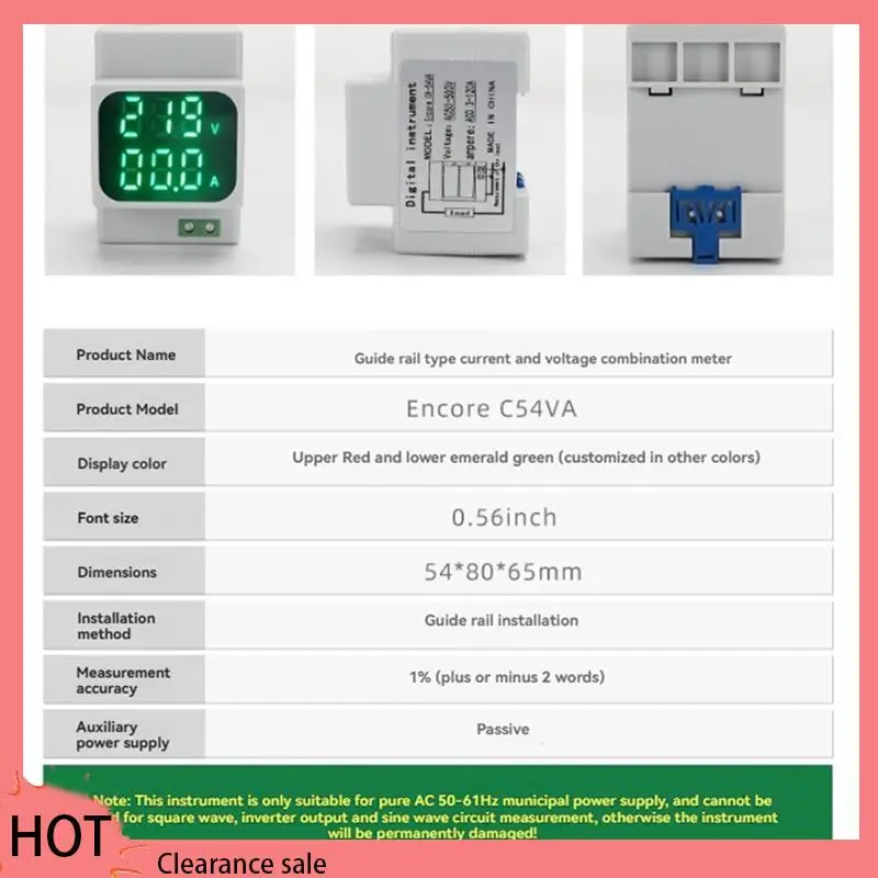 

A88Z Digital Dual Display Voltage Ampere Meter AC1-120A 50-500V LED Digital Voltage And Current Hertz Meter